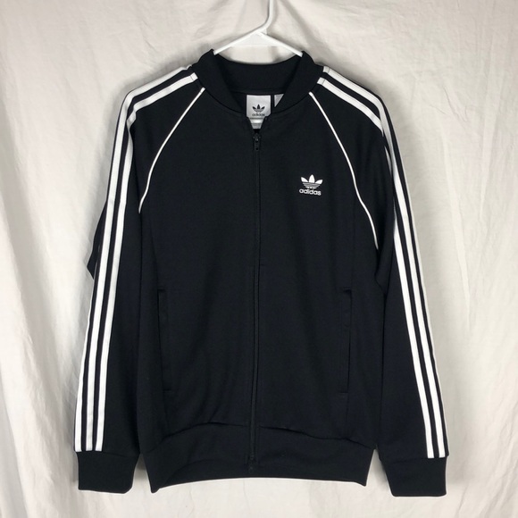 adidas black track jacket mens